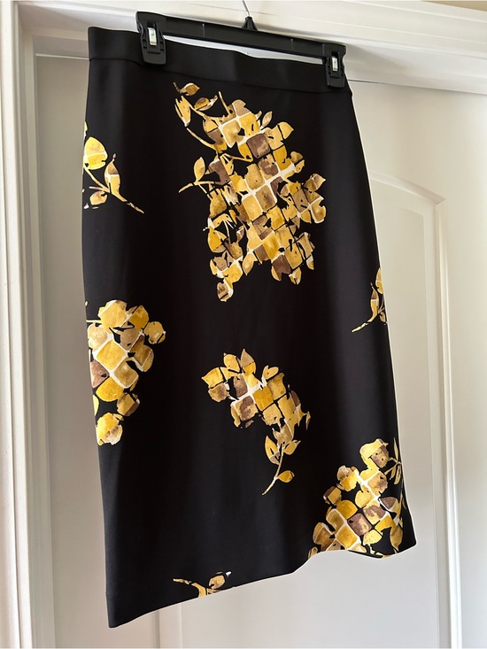 Alfani Dresses & Skirts - Alfani Black Midi Skirt with Yellow Floral Blocks